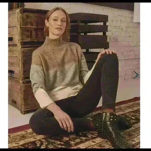 Hatley Women's Turtleneck Sweater, cozy , super soft - Trendy Color Block Design